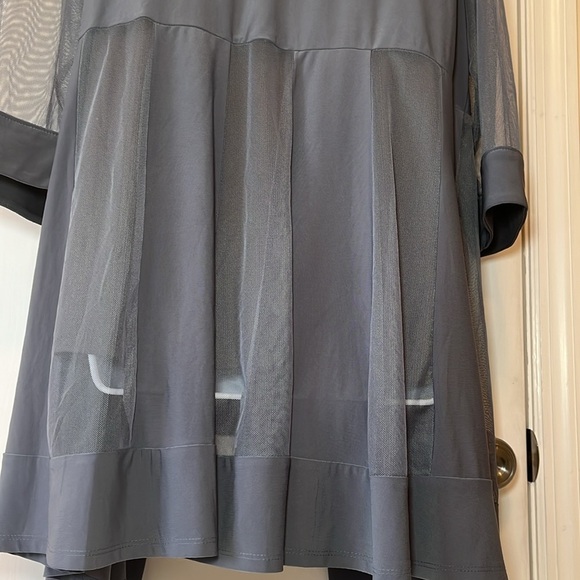 NWT Mesh Jacket Tank Top Women’s 14 W Grey Mocked Beaded Jeweled Sheer Formal - Picture 8 of 17